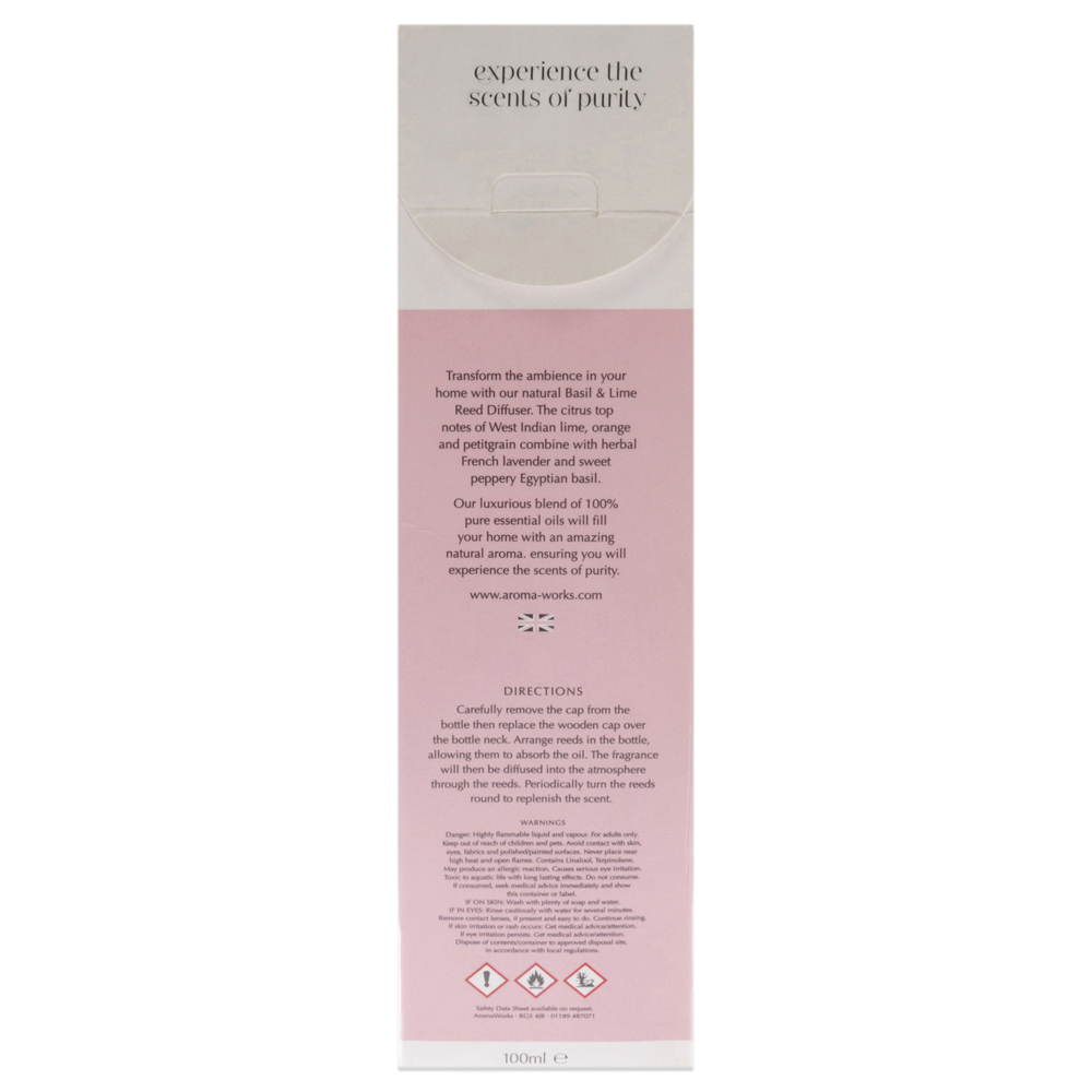 Light Reed Diffuser-Basil and Lime-Aromaworks for Unisex-3.4 oz Reed Diffusers - Picture 6 of 6